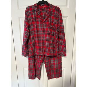 Family PJ’s by Macy's Women's XL Red Plaid Flannel Pajama Set Winter